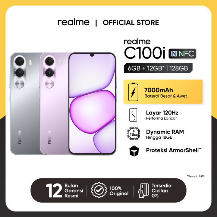 realme C100i 6GB+12GB*|128GB (7000mAh Titan Battery | 120Hz Ultra Smooth Display | ArmorShell™️Protection | IP64 Dust & Water Resistance) | Lazada Indonesia