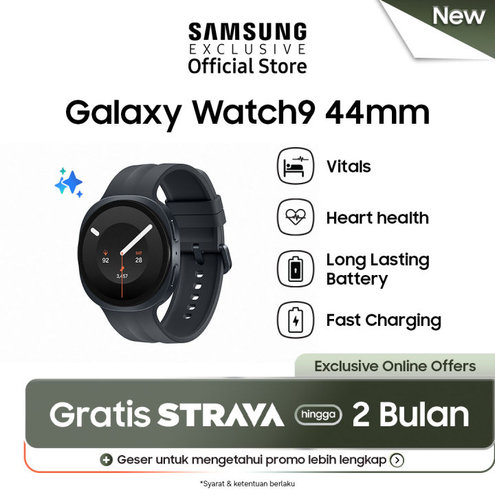 Samsung Galaxy Watch9 44mm - Graphite | Heart Health | Baterai Tahan Lama | Lazada Indonesia