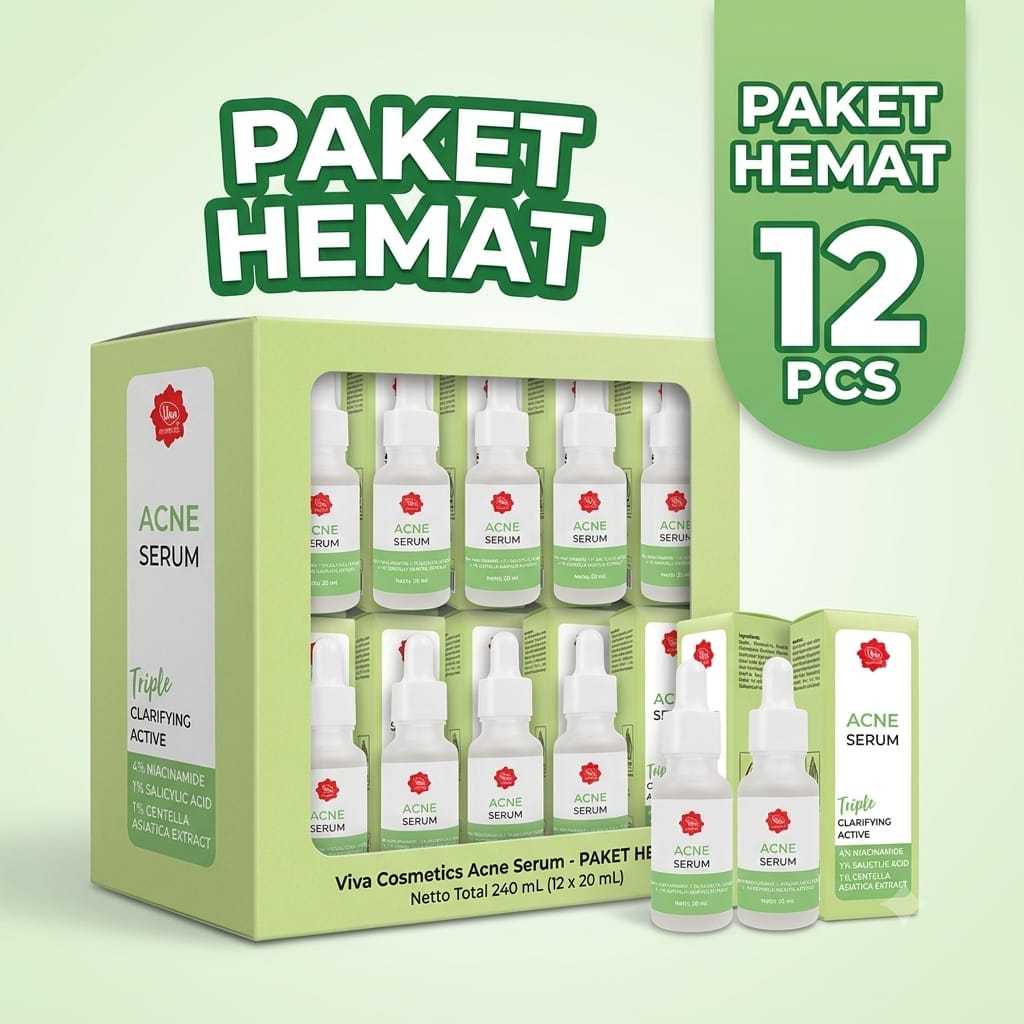 VIVA ACNE SERUM PAKET HEMAT 1 LUSIN 12 PCS ORIGINAL