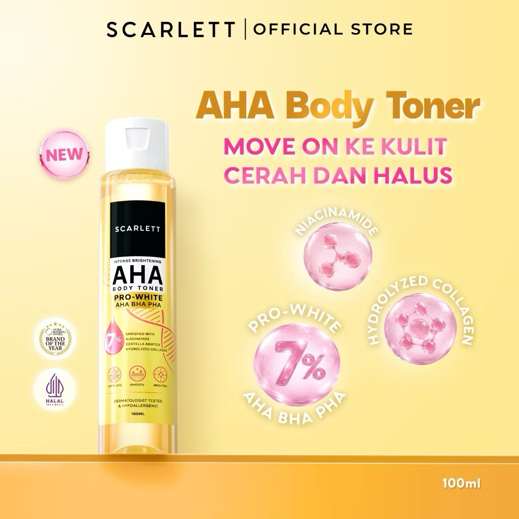 Scarlett Intense Brightening AHA Body Toner 100ml