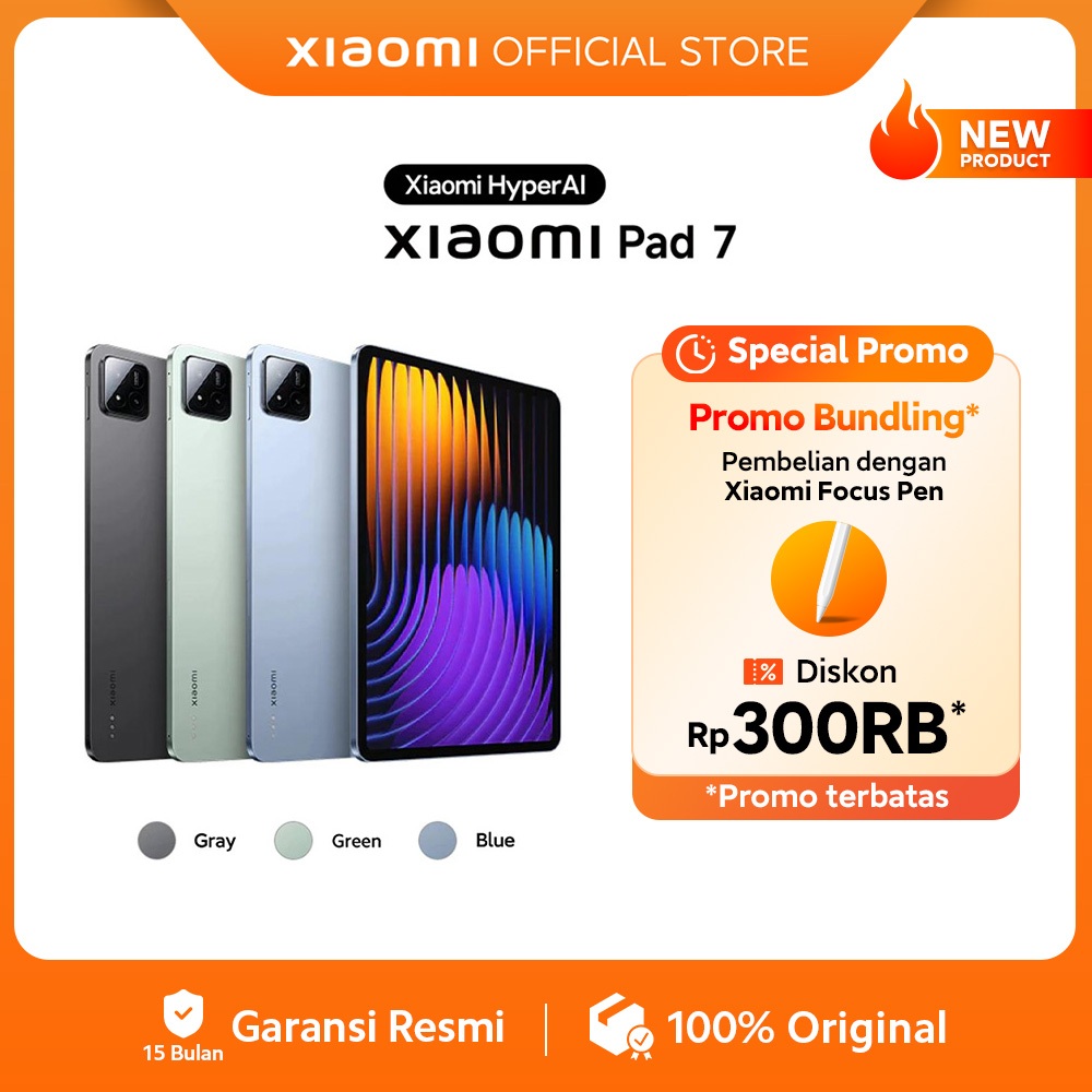 Jual Xiaomi Pad 7 (8/256GB) | Snapdragon 7+ Gen 3 | Layar 11.2 3.2K 144Hz Dolby Vision Atmos | Ultra-thin & lightweight | Xiaomi HyperAI [Official Store] | Shopee Indonesia