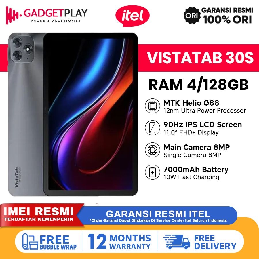 Itel VistaTab 30S [4GB+128GB] - Garansi Resmi 1 Tahun