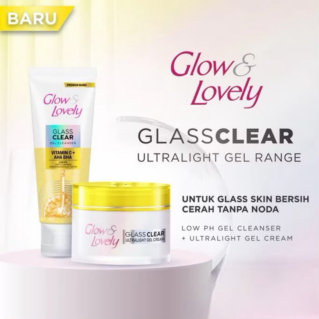 glow and lovelly glassclear ultralight gel cream strip kuning