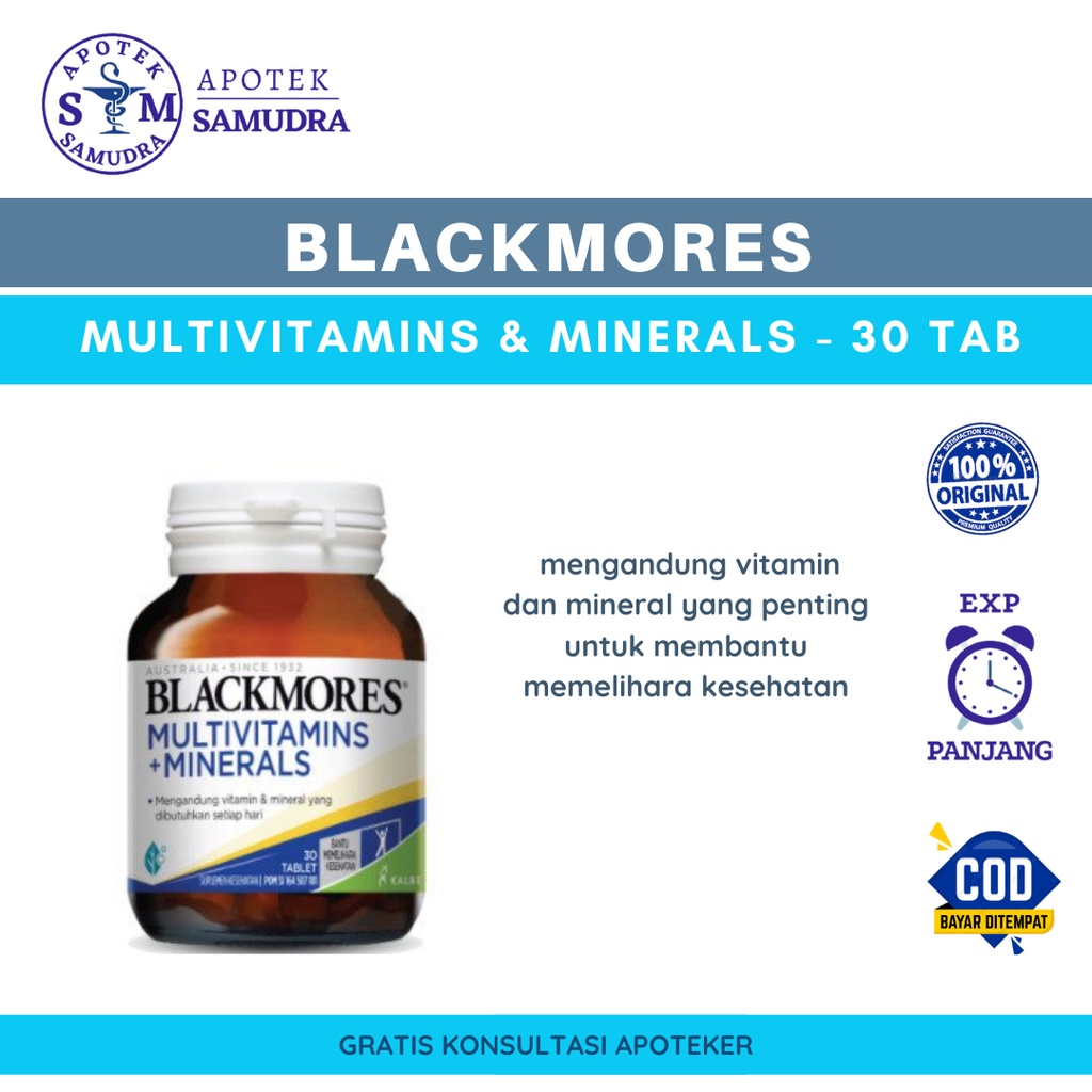 BLACKMORES MULTIVITAMIN + MINERALS (vitamin daya tahan tubuh) - (30 caps)