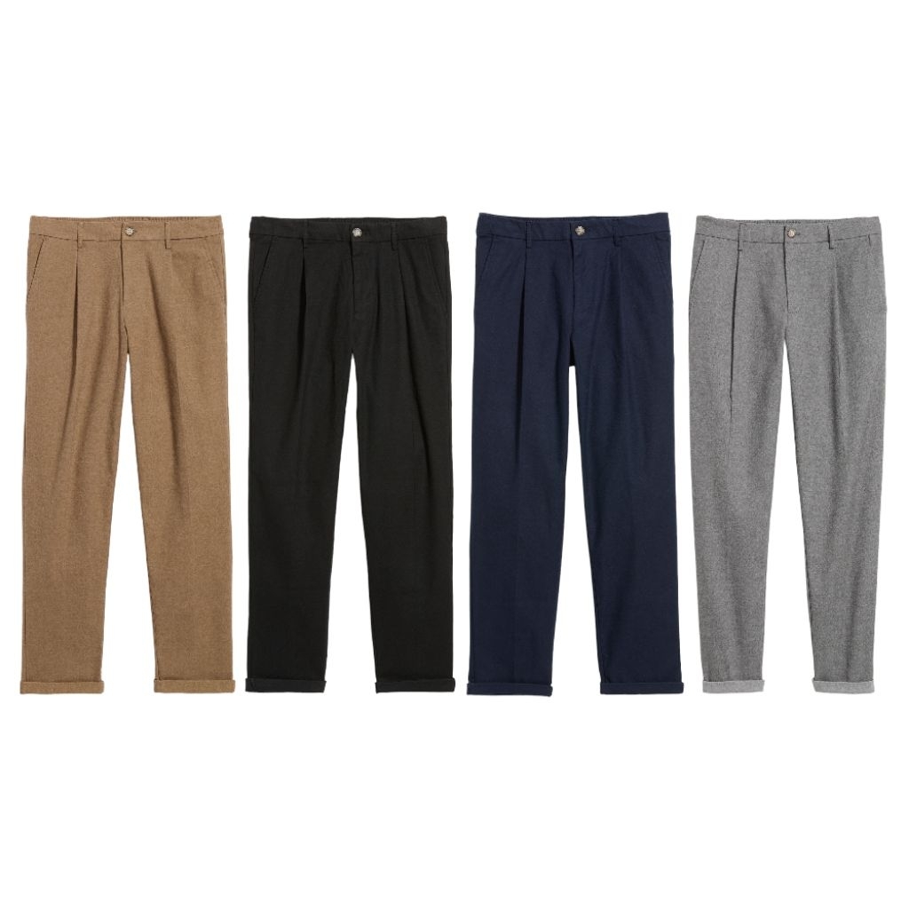 Jual OLN Celana Loose Taper Built-In Flex Pleated | Original | Shopee Indonesia