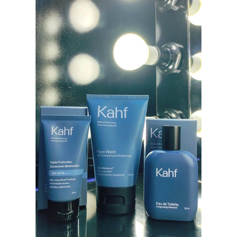 KAHF Paket Personal Care Pria|Facial Wash, Suncreen, Eau de Toilette