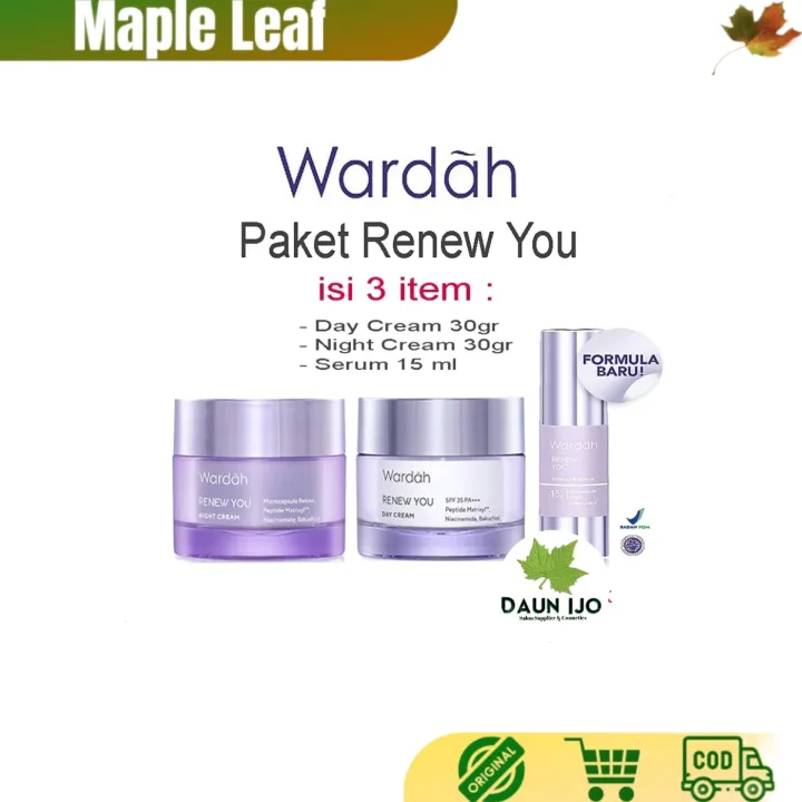 Wardah PAKET Renew You Anti Aging 30ml Isi 3 (D/N 30g Serum)