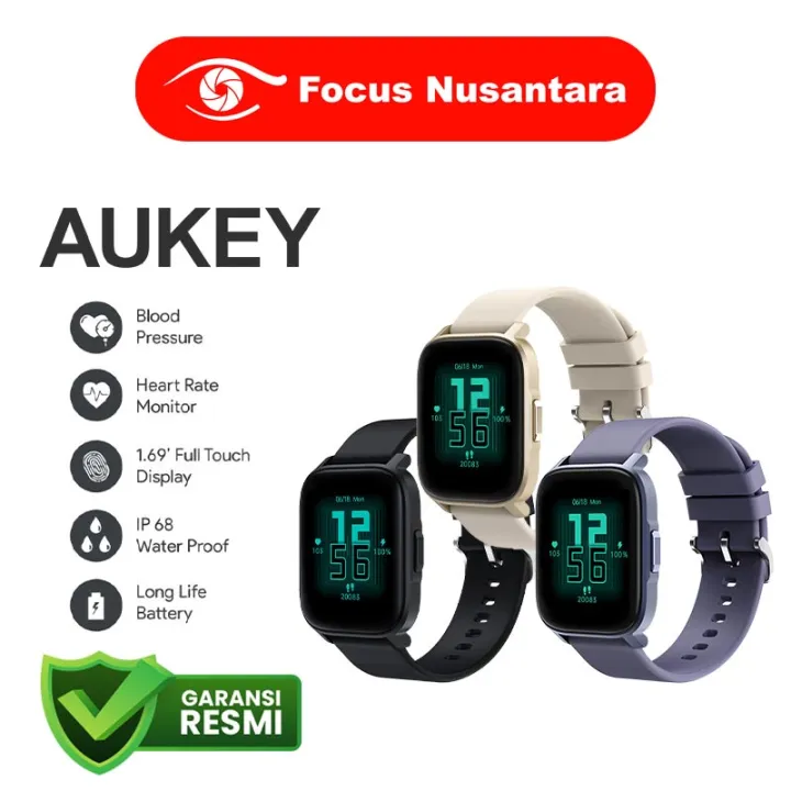 AUKEY SmartWatch 1 S Water Proof IP68 With Bluetooth Call SW-1S GARANSI RESMI | Lazada Indonesia