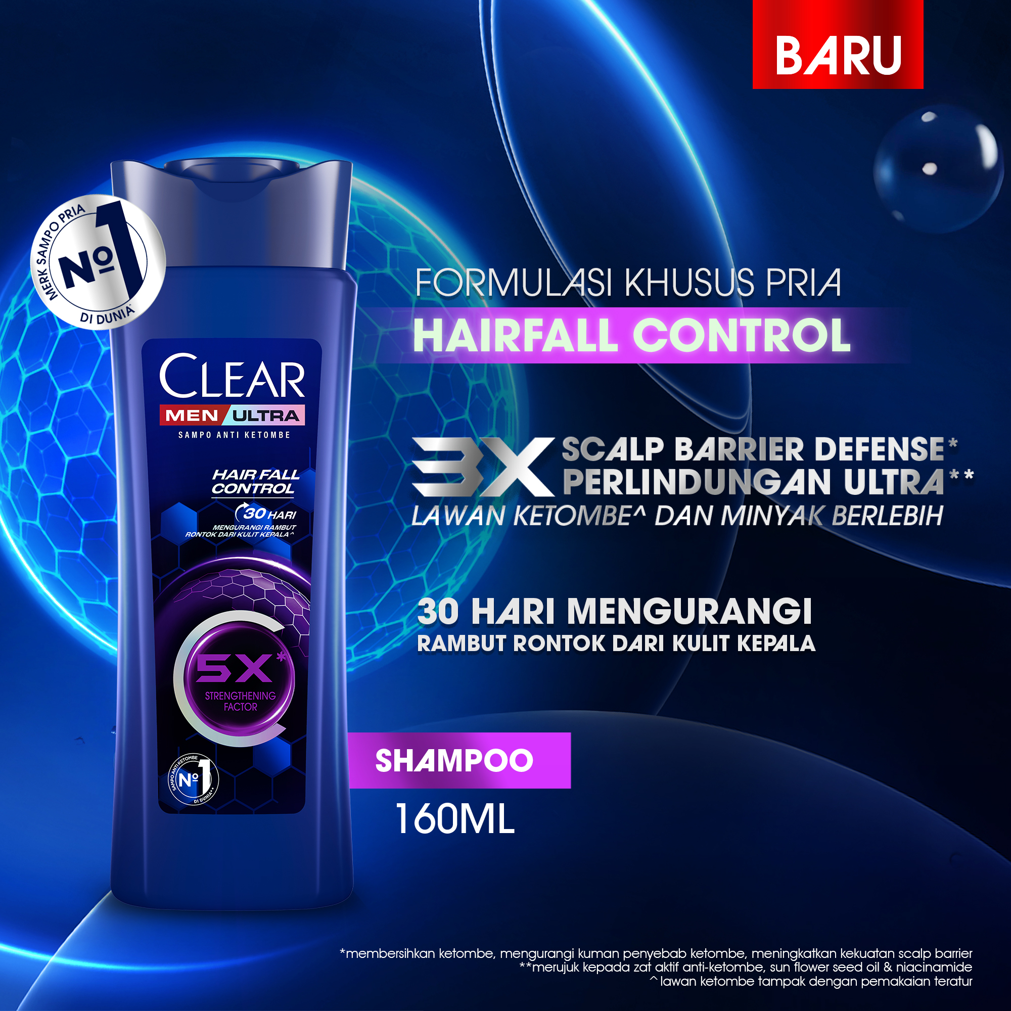 Jual CLEAR Men Ultra Shampoo Hairfall Control 160ml - Sampo Anti Ketombe Perawatan Rambut Rontok | Shopee Indonesia