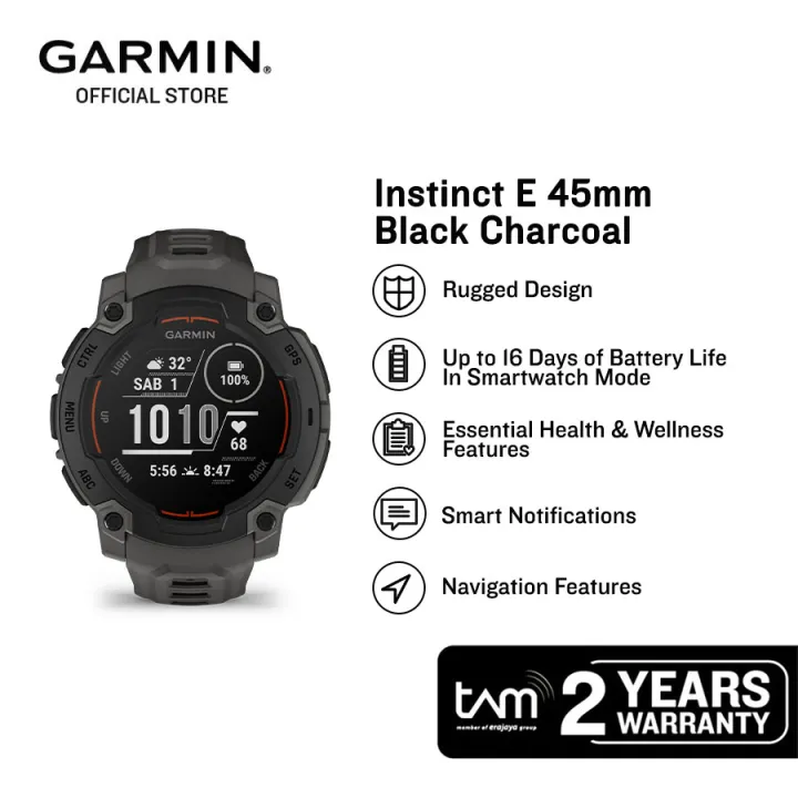 Garmin Instinct E 45mm - Black Charcoal | Lazada Indonesia