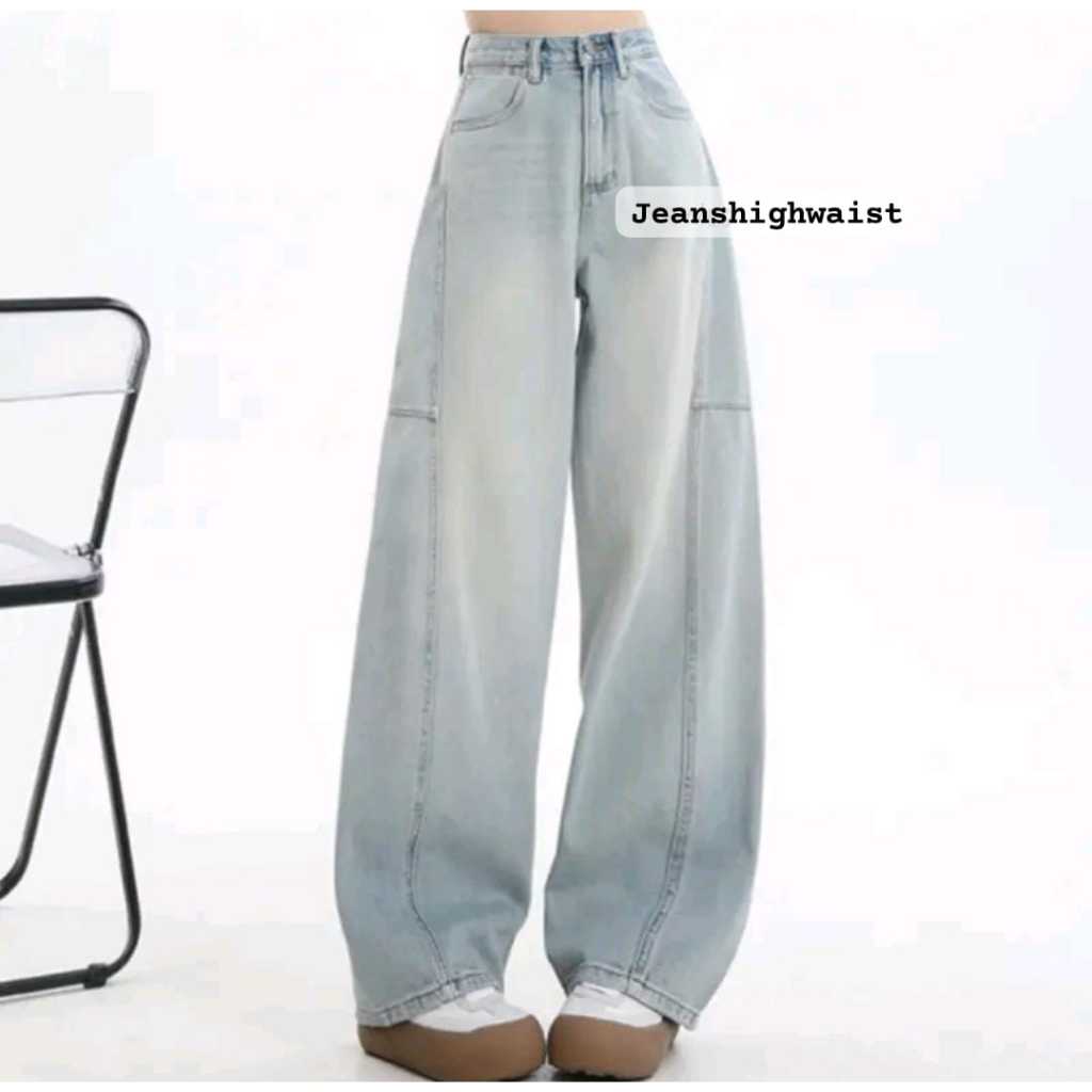 [UNISEX] Baggy barrel miss eldhini pants jeans raw denim pria dan wanita barrel outfit gombrong wide leg jins oversize Celana Panjang korean regular retro kalcer jeans wanita jeans lulu abu abu Highwaist celana erabaru biru skena