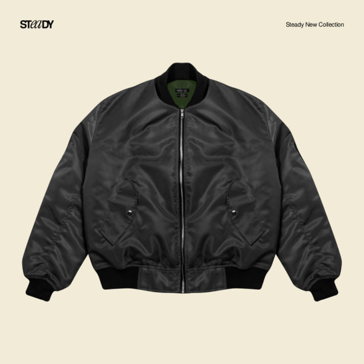 Steady&Slow - Richard Bomber Jacket MA-1 Black | Flight Jacket | Military Jacket | Vintage Jacket | Lazada Indonesia