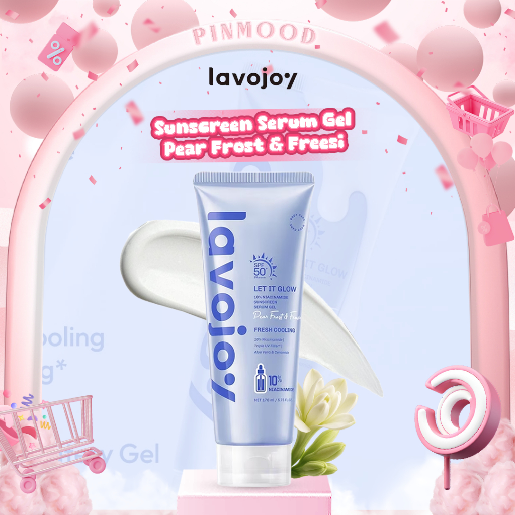 LAVOJOY - LET IT GLOW 10% NIACINAMIDE SUNSCREEN SERUM GEL SPF 50+ PA++++ PEAR FROST & FREESIA ( 170 ml ) - Body Serum Fresh Cooling LVJ