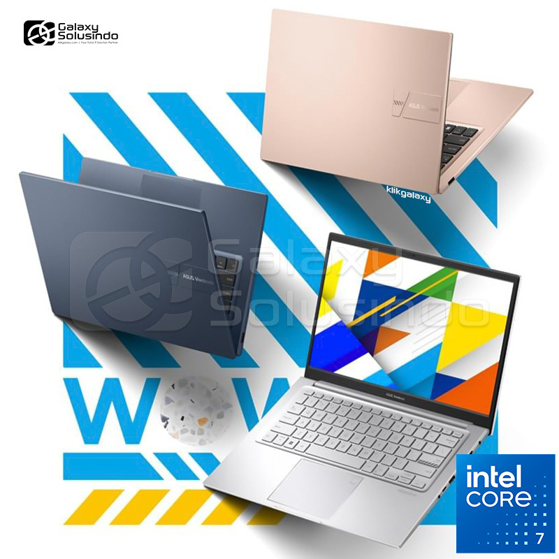 ASUS Vivobook 14 A1404VAP -Intel Core 7-150U 512GB SSD 8GB RAM Notebook Laptop - VIPS7854M Quiet Blue / VIPS7855M Terra Cotta / VIPS7856M Cool Silver - GS