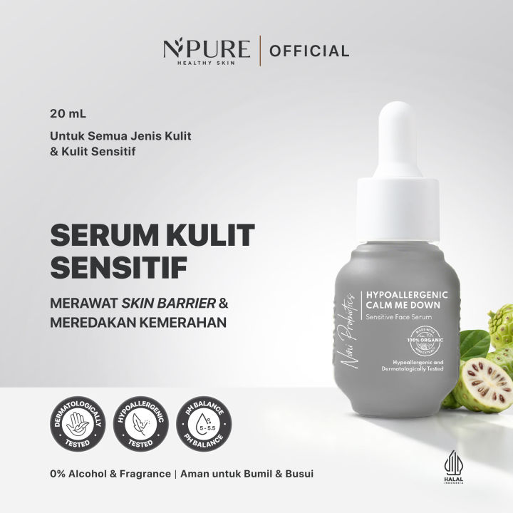 NPURE Sensitive Serum Noni Probiotics 20 ml / Microbiome / Skin Barrier / Hypoallergenic / Soothing / Kulit Sensitif / Kulit Kemerahan / Kulit iritasi / Ceramide / No Alcohol / No Fragrance / Hypoallergenic / Dermatologically / Aman Bumil Busui / HALAL |