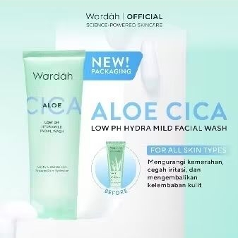 WARDAH CICA + ALOE LOW pH HYDRAMILD FACIAL WASH 100ml