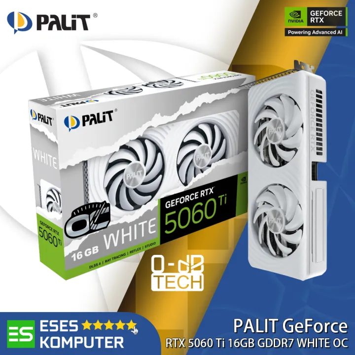 VGA PALIT GeForce RTX 5060 Ti 16GB GDDR7 WHITE OC | Lazada Indonesia