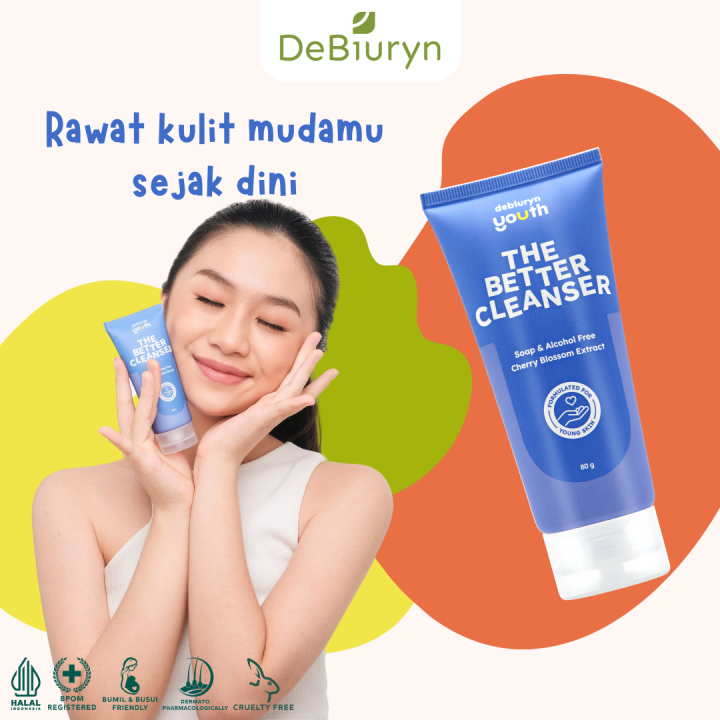 DeBiuryn Youth Pembersih Sabun Wajah Remaja Cherry Blossom The Better Cleanser 80gr