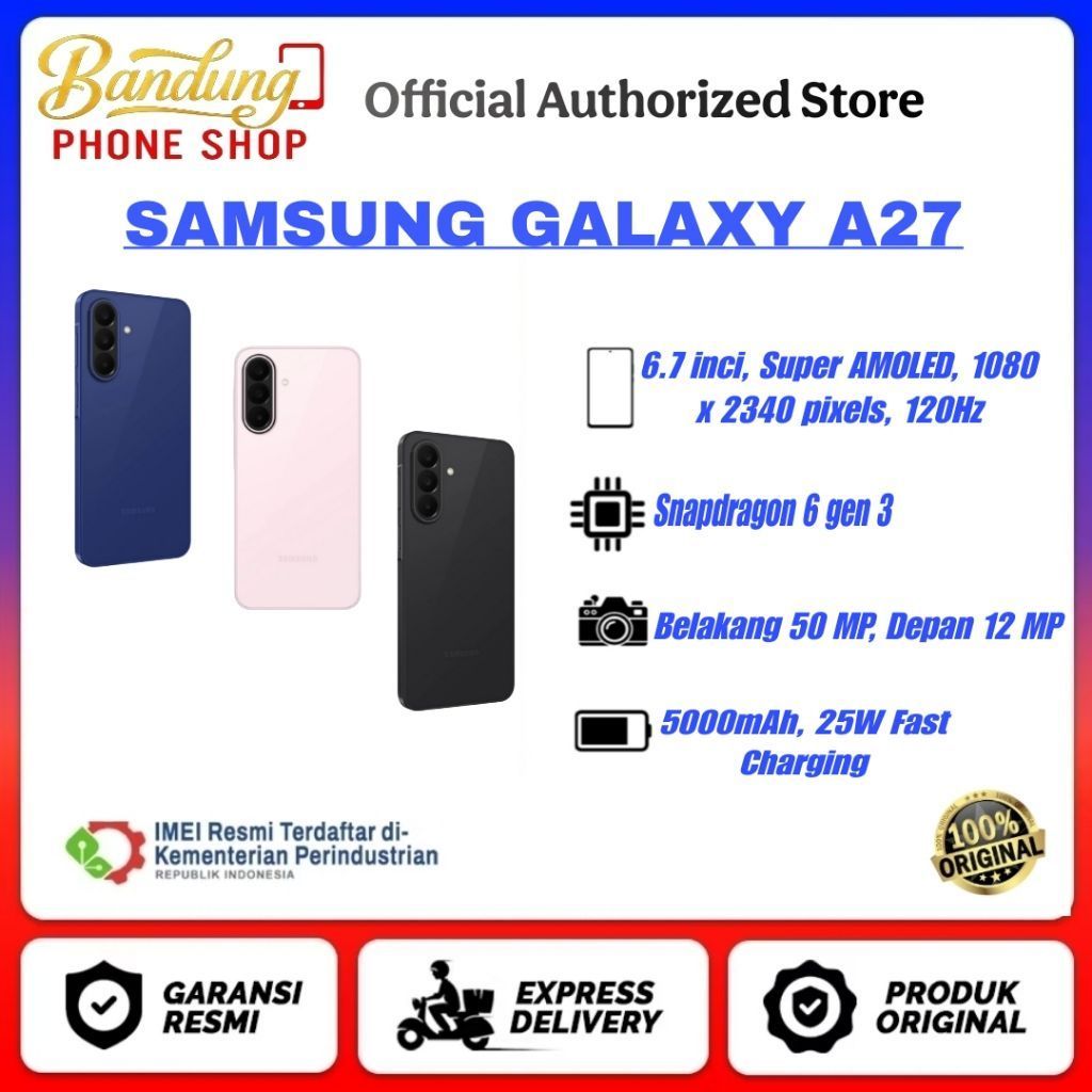 NEW Samsung Galaxy A27 5G 8/256 GB GARANSI RESMI Produk Original