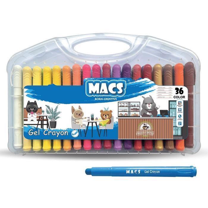 HARGA TERBAIK - MACS Gel Crayon 36 Warna Colors Stationery