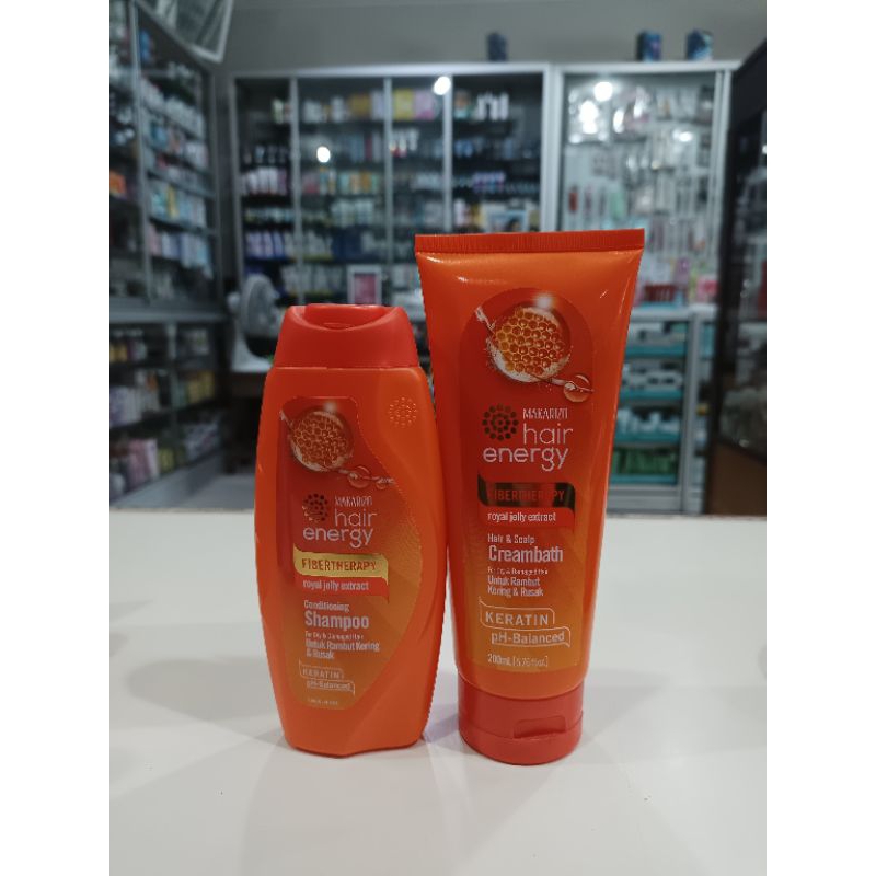 Paket Haircare Makarizo Hair Energy Royal Jelly Untuk Rambut Kering & Rusak Perawatan Rambut Shampoo Creambath