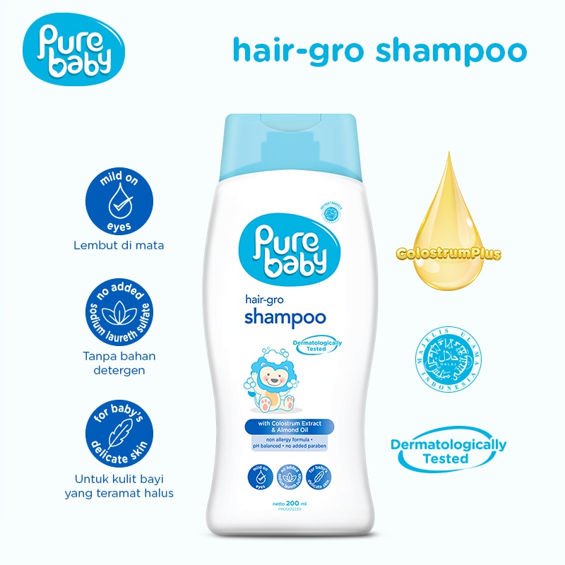 SALE Pure Baby Hairgro Shampoo 200 ml - Sampo Bayi Rambut Sehat, Halus, Lembut - Exp: 01.2026