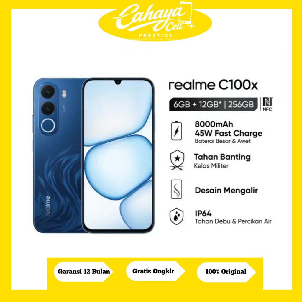 REALME C100X | BATERAI LARGE 8.000MAH + 45 FAST CHARGE | GARANSI RESMI INDONESIA
