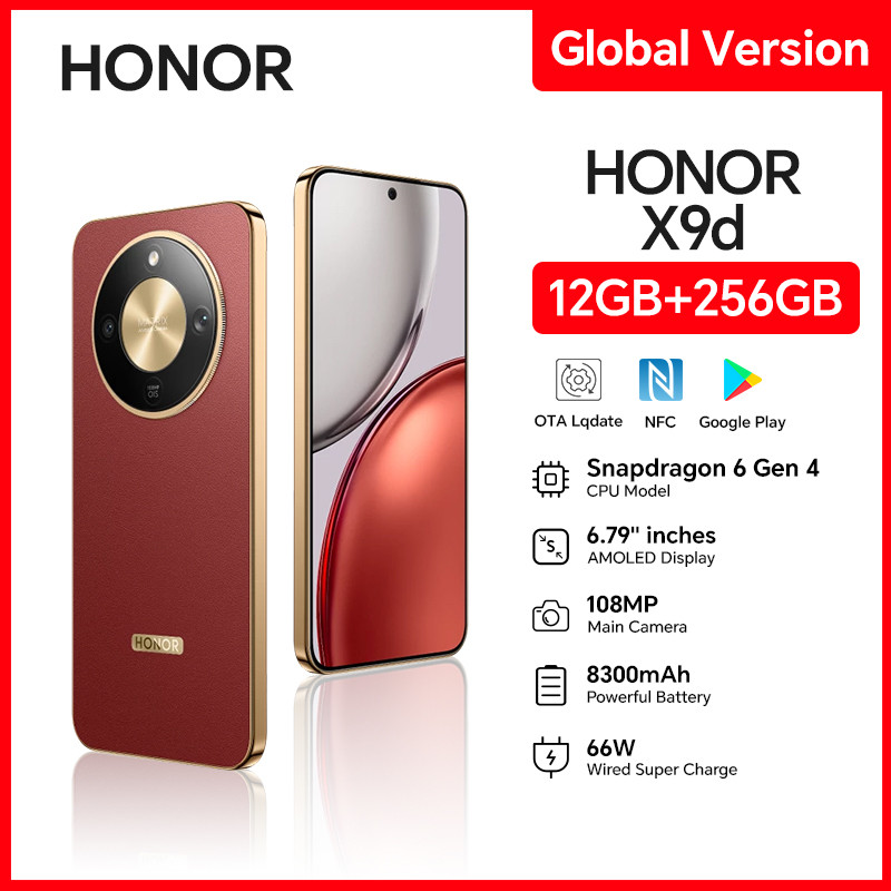 Jual New HONOR X9d Global Version 12GB+256 Smartphone 6.79'' 120Hz Screen 108MP AI Camera 8300 mAh 66W Super Charging NFC | Shopee Indonesia