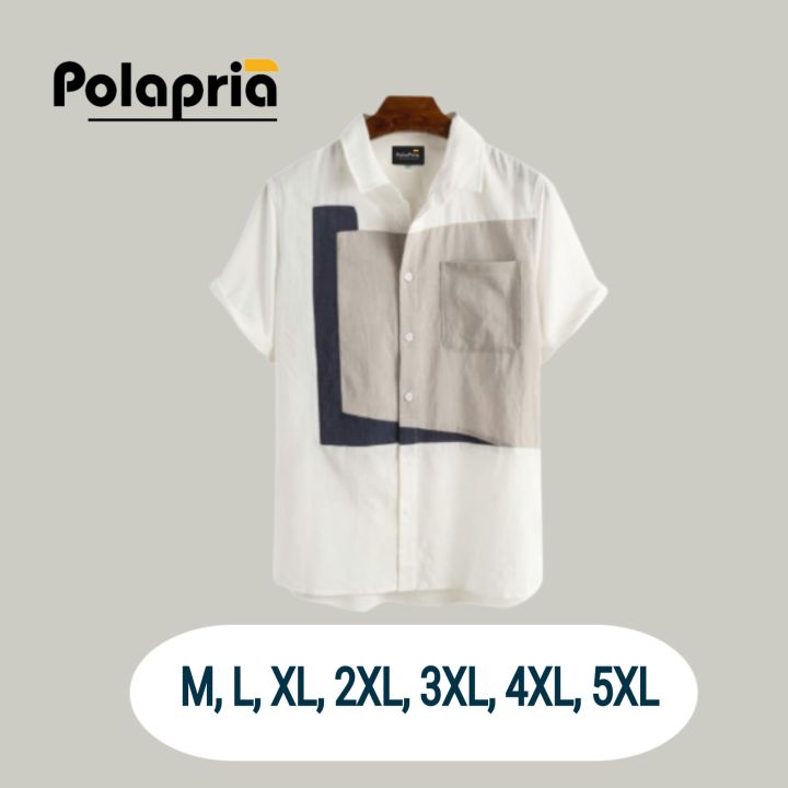Kemeja Linen Pria Lengan Pendek Motif | Lazada Indonesia