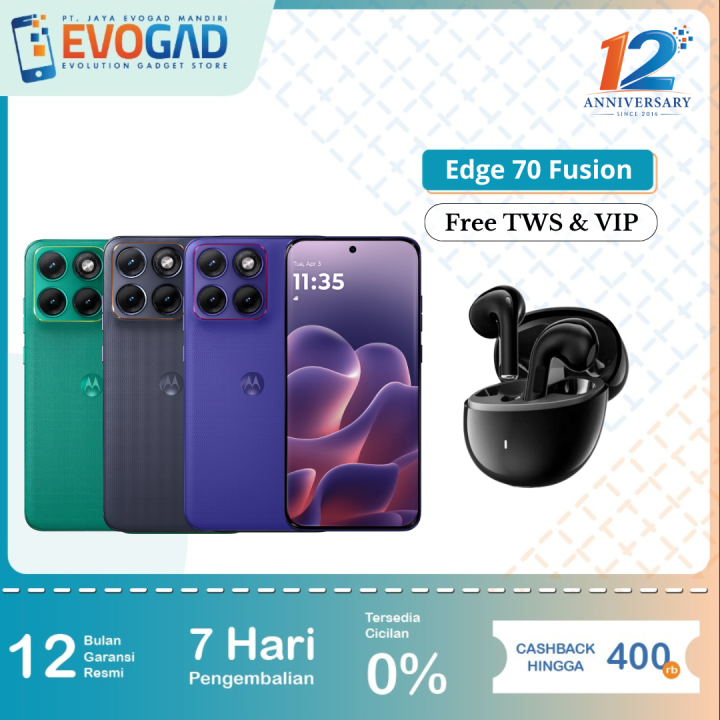 Motorola Edge 70 Fusion 8/256 6.78" AMOLED Snapdragon 7s Gen4 50MP Sony LYT710 OIS Rear | Garansi Resmi 1 Tahun | Lazada Indonesia