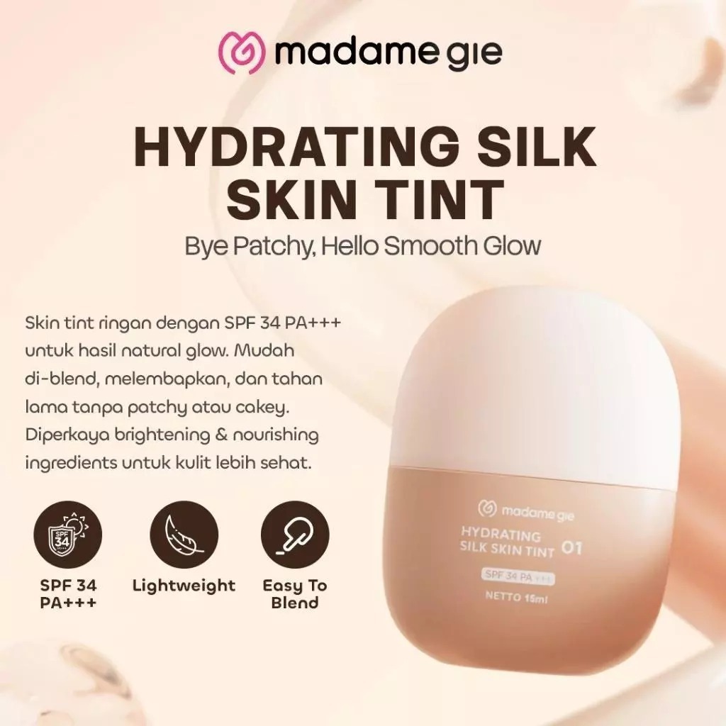 MADAME GIE Hydrating Silk Skin Tint SPF 34 PA+++