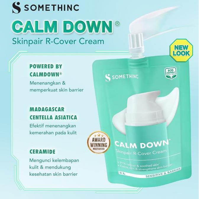 Bytoi- Somethinc Calm Down! Skinpair Moisturizer - Pelembap Muka Untuk Kulit Sensitif, Kemerahan, Kulit Normal. Meredakan Kemerahan & Memperkuat Skin Barrier