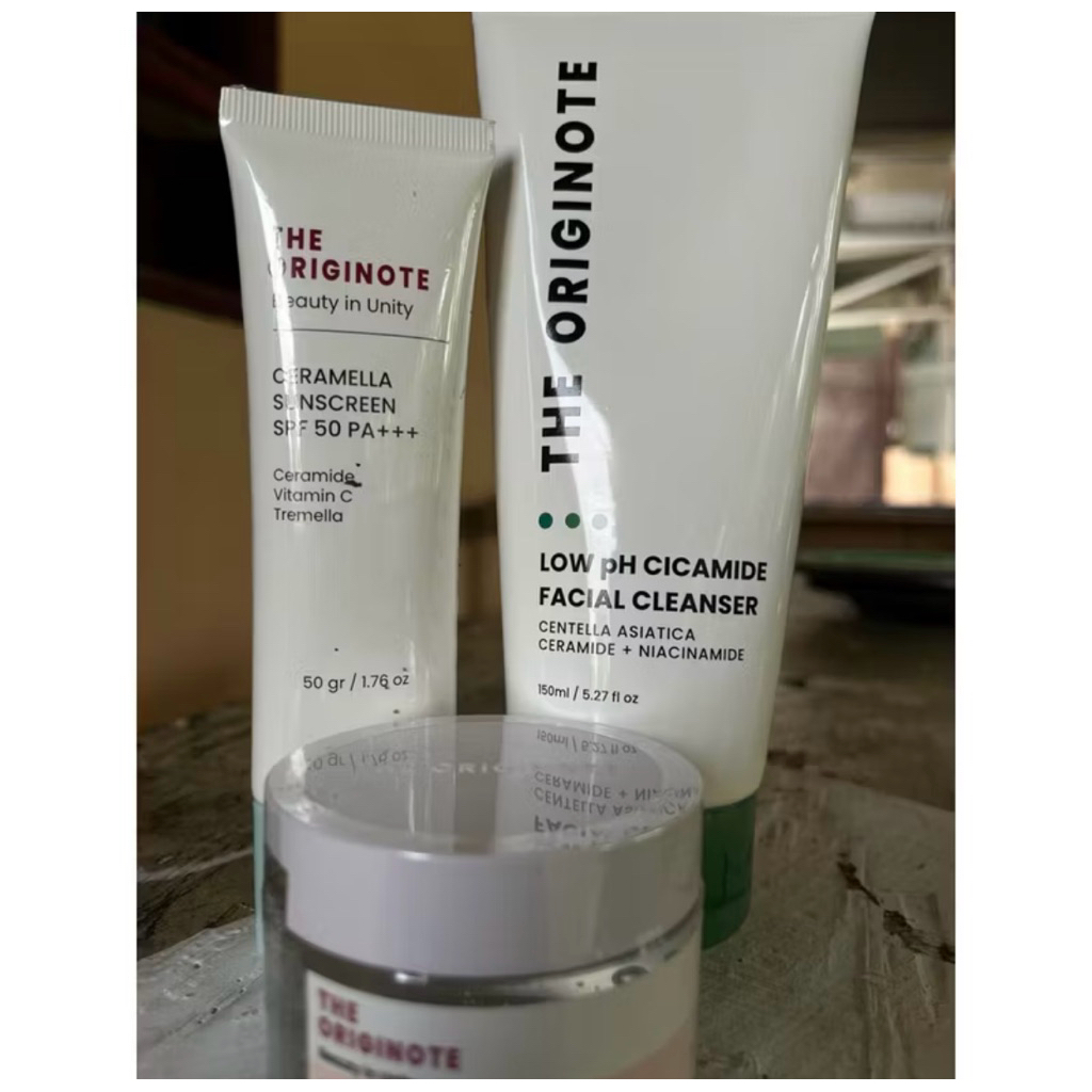 The Originote Ceramella Sunscreen SPF 50 PA+++ & Low pH Cicamide Facial Cleanser Centella Asiatica Ceramide Niacinamide