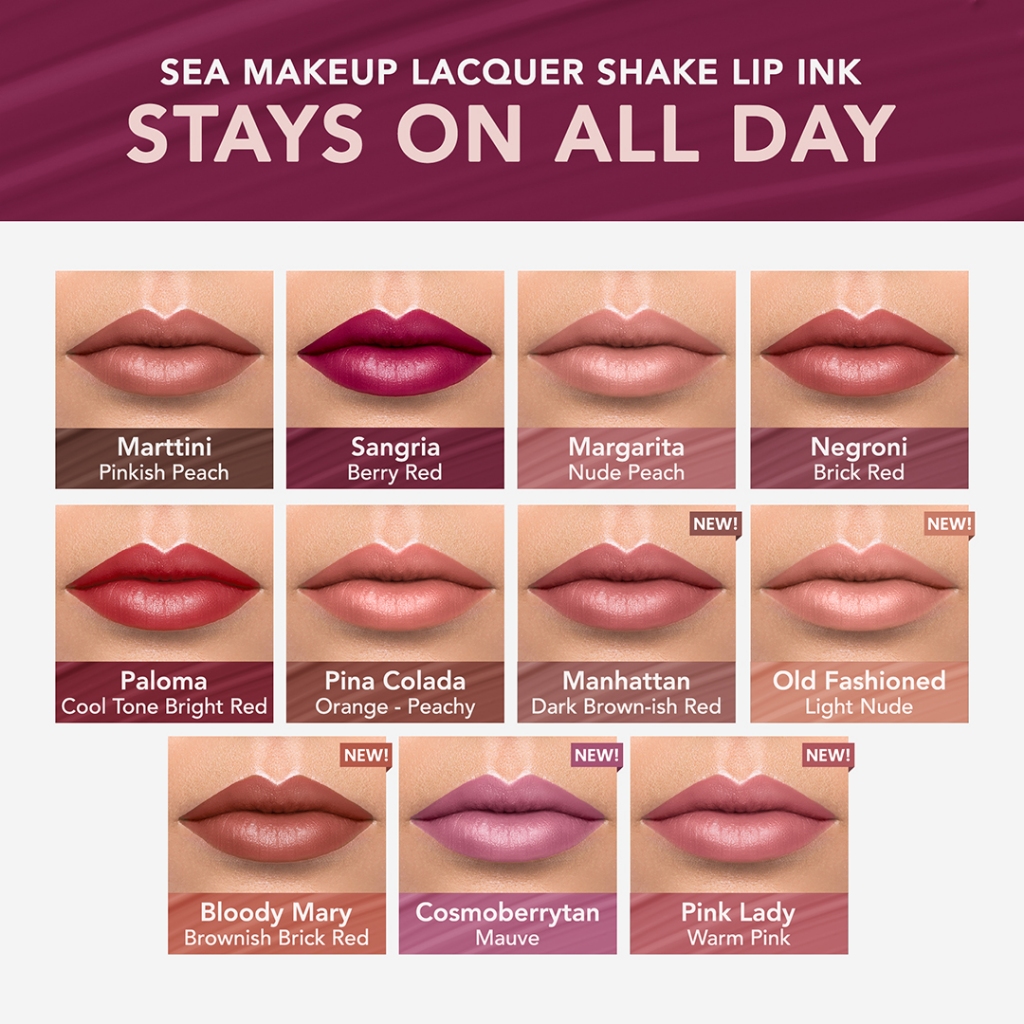 Sea Makeup 2In1 Bundle Ombre Lacquer Shake Lip Ink Waterproof Lipstick & Lip Cream Make Up Tahan