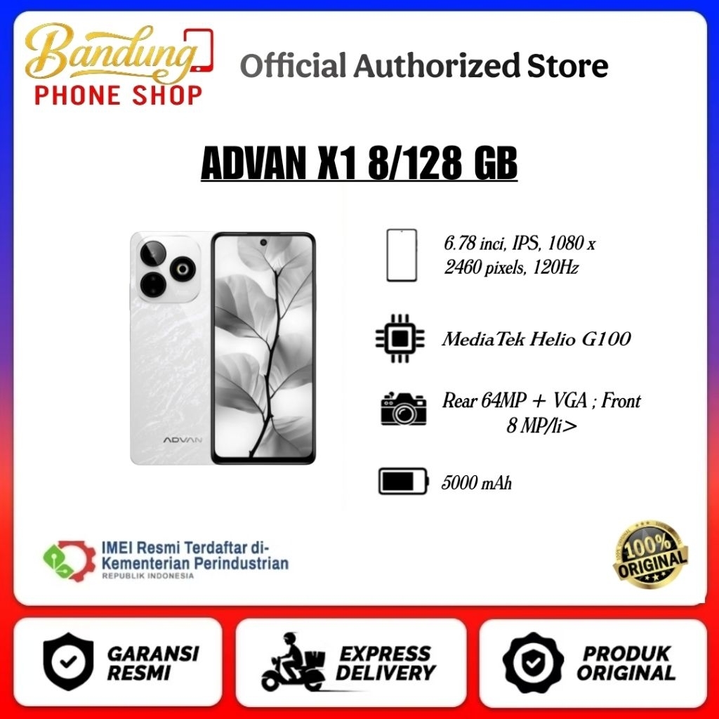 NEW !! ADVAN X1 8/128 GB ORIGINAL GARANSI RESMI