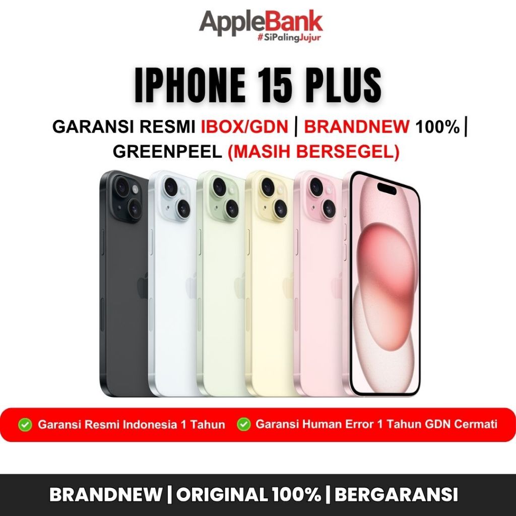 IPHONE 15 PLUS 128GB/256GB NEW RESMI GARANSI IBOX/GDN