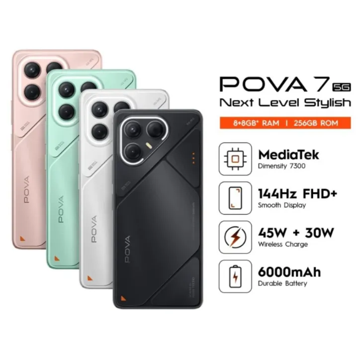 Tecno Pova 7 5G 8/128 & 8/256GB Garansi Resmi | Lazada Indonesia