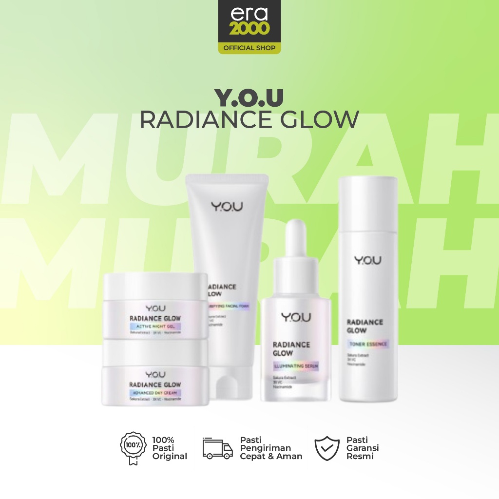 Era 2000-Y.O.U Radiance Glow Illuminating Serum, Glow Advanced Day Cream, Purifying Facial Foam, Glow Active Night