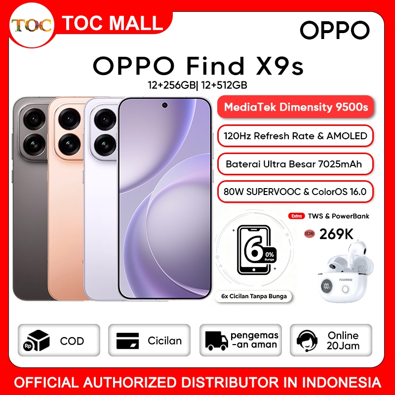[ Official Store ] OPPO Find X9s 12+256GB 12+512GB - 80W SUPERVOOC MediaTek Dimensity 9500s