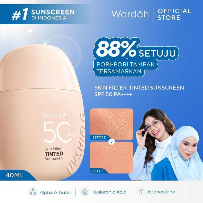 Wardah Tinted Sunscreen Skin Filter SPF 50 PA++++ 30ml UV Shield