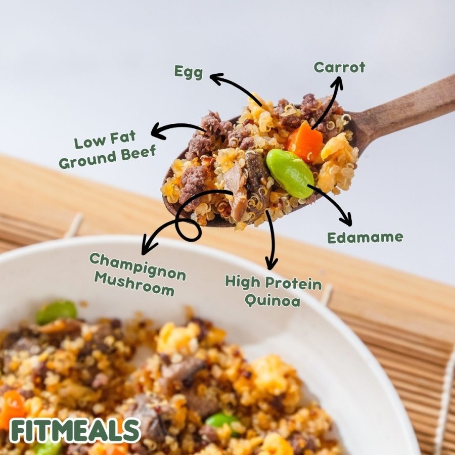 Jual Fit Meals Quinoa Japanese Fried Rice Yakimeshi Nasi Goreng Diet Sehat High Protein Low Calorie | Shopee Indonesia