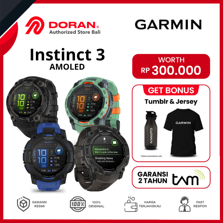 Garmin Instinct 3 AMOLED 45mm 50mm - Garansi Resmi TAM