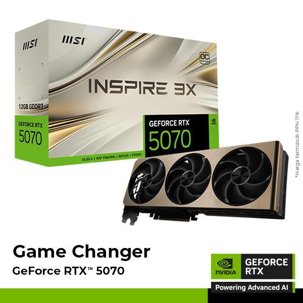 BIG SALE VGA Card MSI GeForce RTX 5070 12G INSPIRE 3X OC - 12GB GDDR7 | Lazada Indonesia