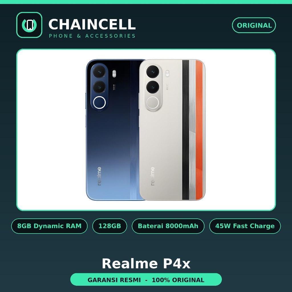 Realme P4x 4/128GB 8000mAh 120Hz AI Gaming Partner 45W NFC Original 0% Cicilan Garansi