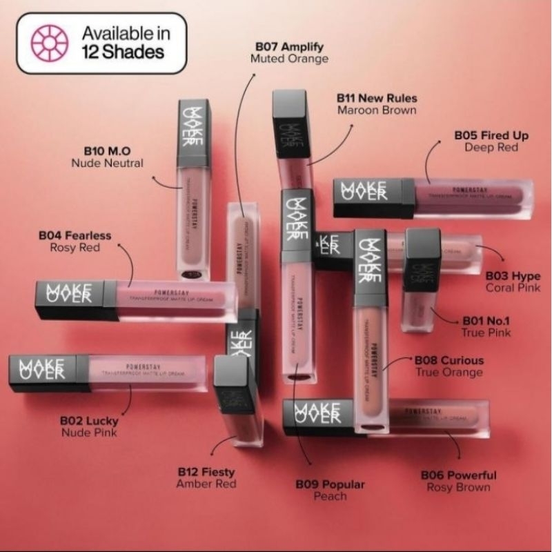 MAKE OVER Powerstay Transferproof Matte Lip Cream