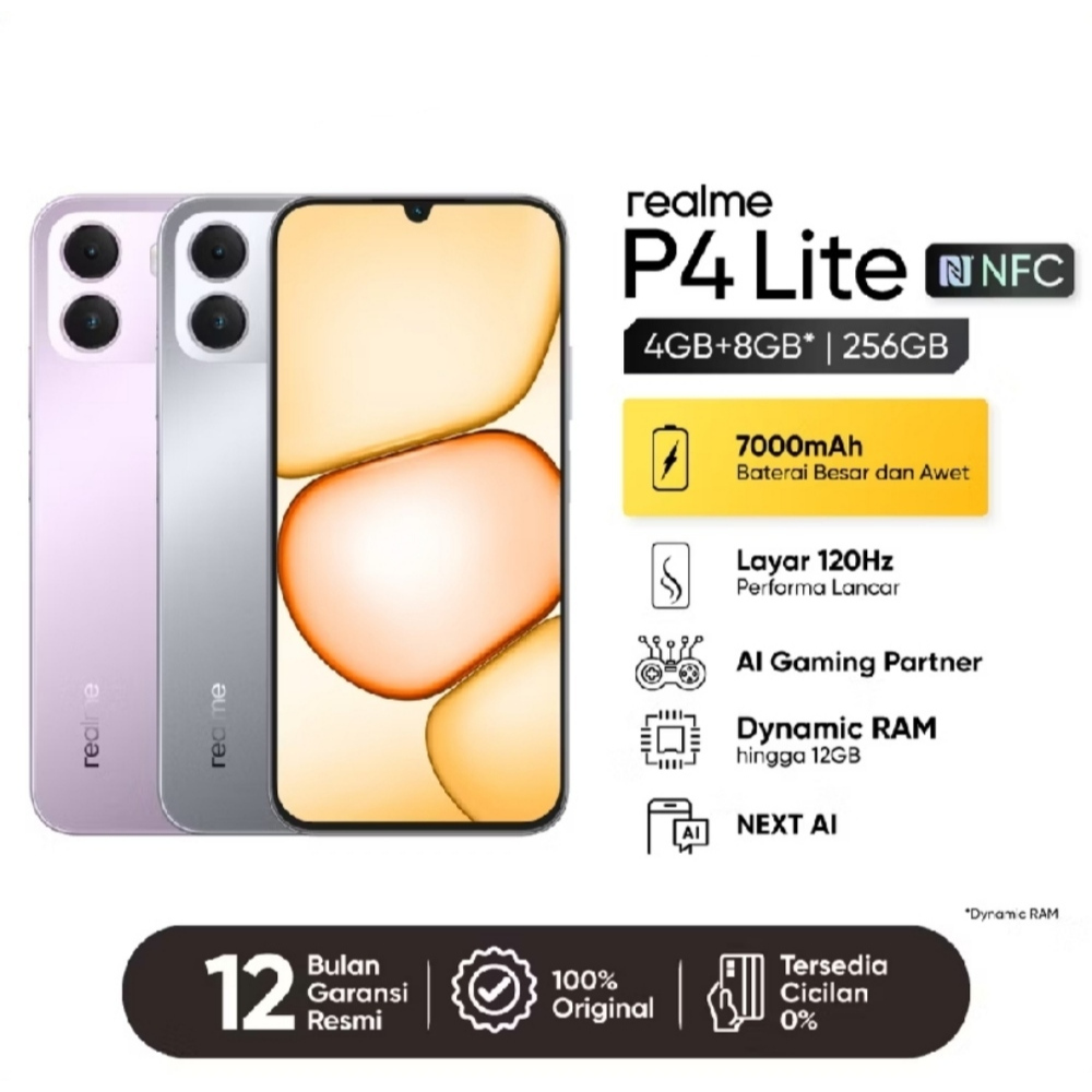 realme P4 Lite(4GB/128GB-4GB/256GB)7000mAh-Garansi Resmi 1 Tahun