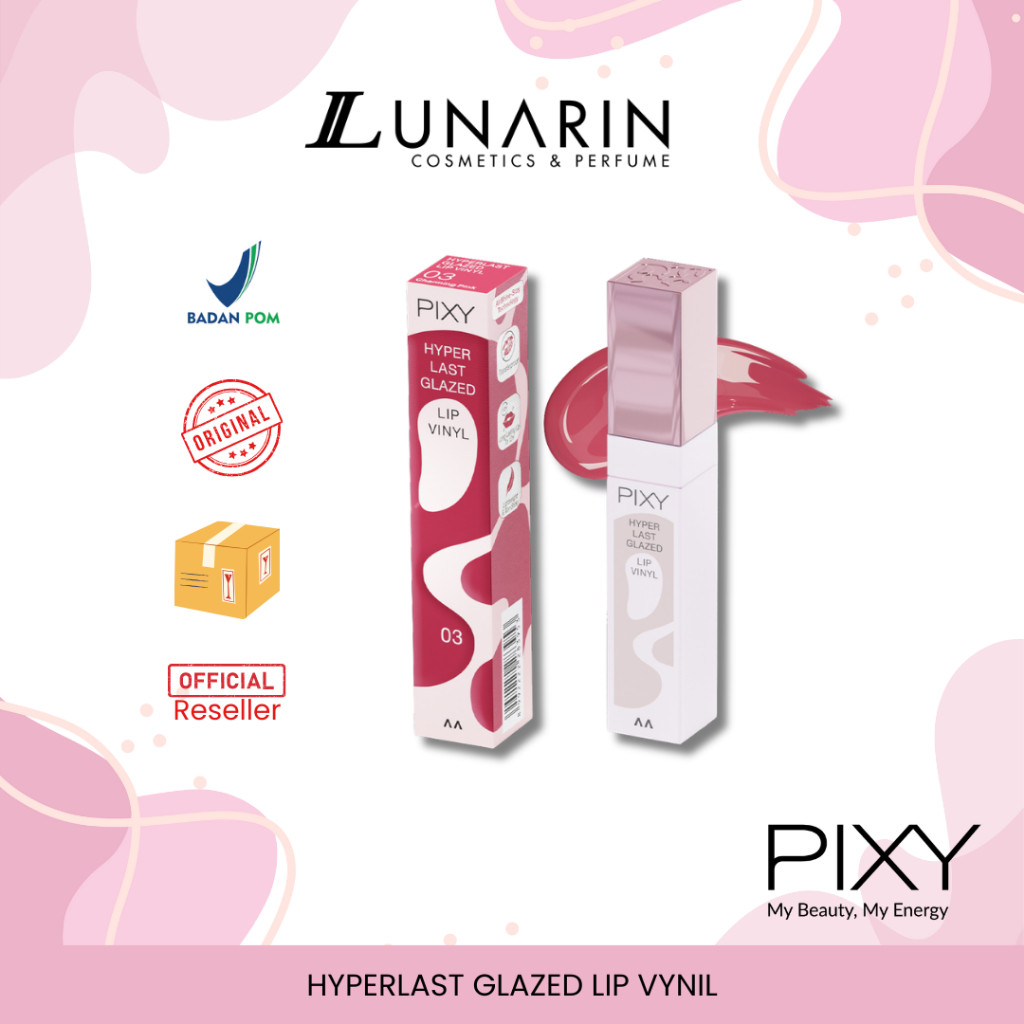 LUNARIN COSMETICS | PIXY Hyperlast Glazed Lip Vinyl Tahan Lama Transferproof Organik 10ml