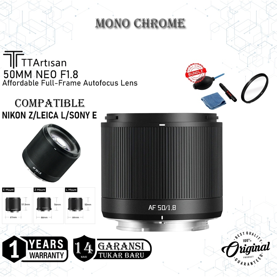 TTartisan af 50mm f1.8 NEO For Nikon Z / Leica L / Sony E Full Frame
