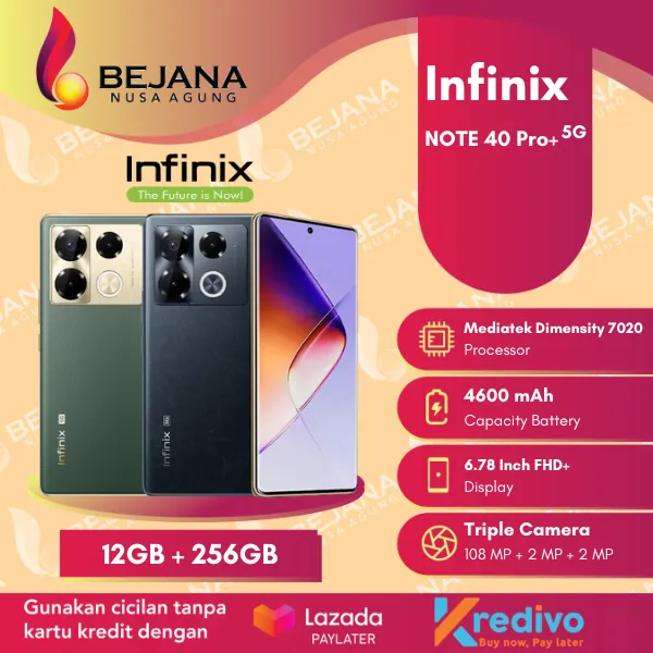 Infinix Note 40 Pro+ 5G ( Ram 12GB + Rom 256GB ) Garansi Resmi | Lazada Indonesia