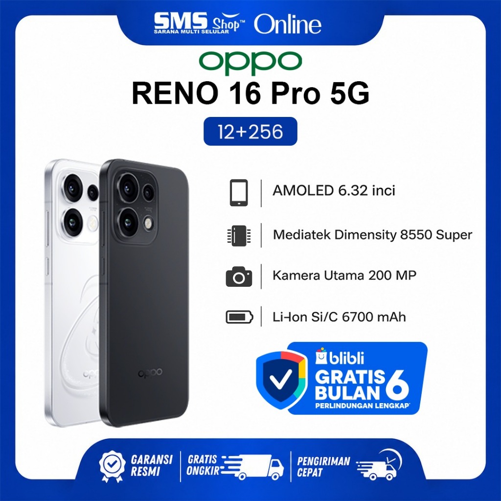 OPPO Reno16 Pro 5G 12GB+256GB Garansi Resmi